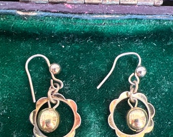 Pretty 1970 metal drop earrings