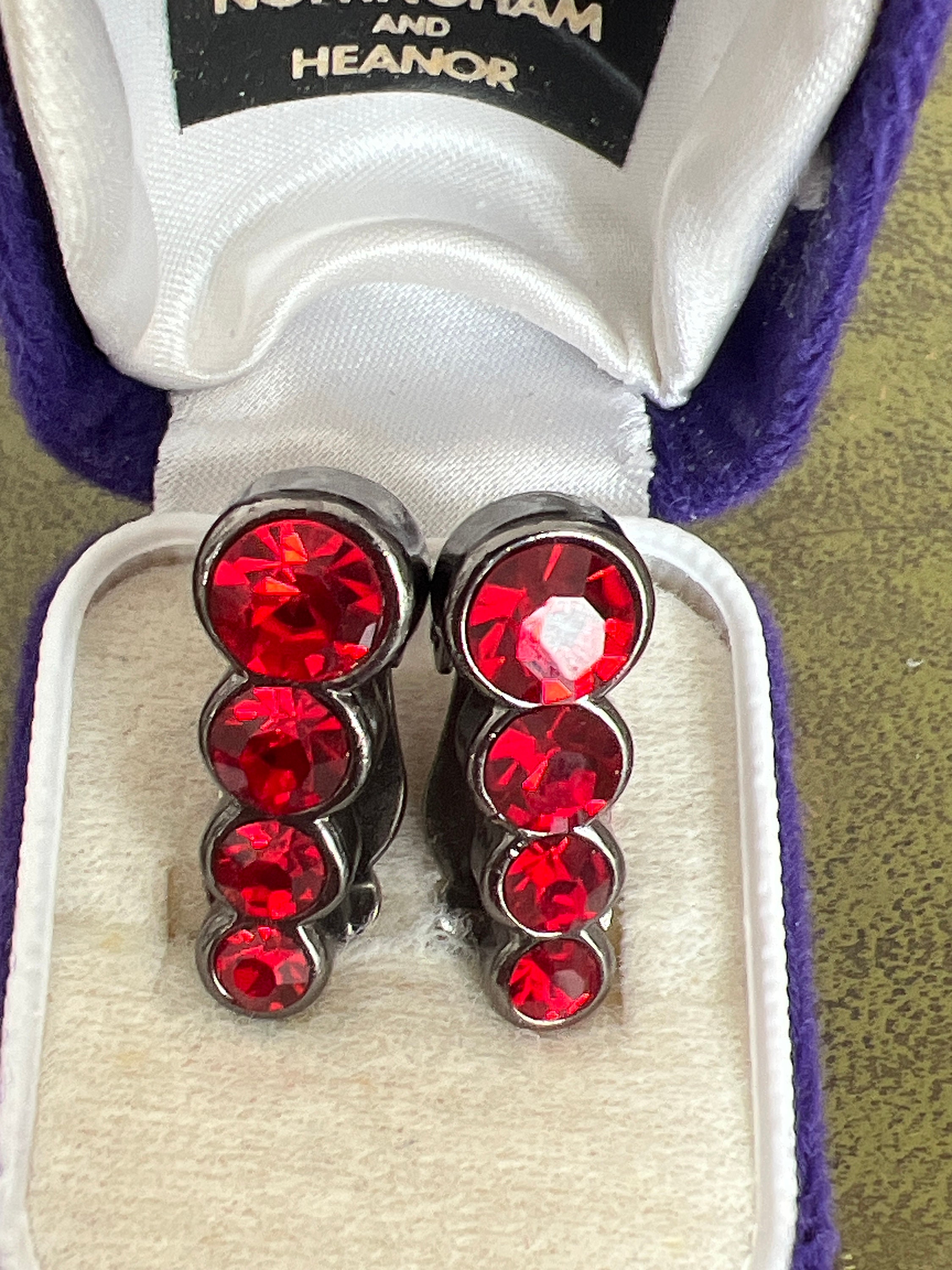 Garnet clip on earrings sale