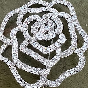 metal and diamanté large brooch