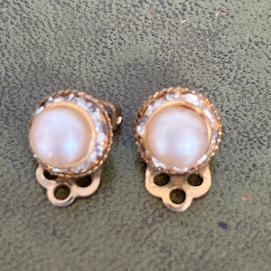 clip on faux pearl earrings