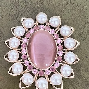 pretty faux pearl and glass brooch