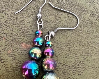 shiny glass earrings