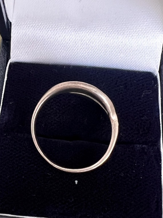 solid silver enamel ring size O - image 3