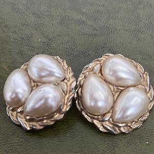 clip on faux pearl earrings