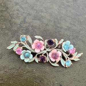 metal and glass Czech brooch