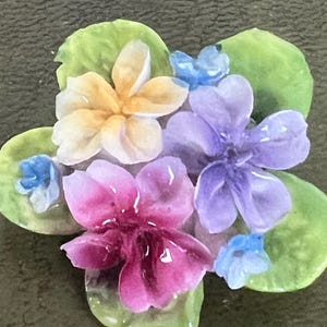 porcelain flower brooch