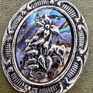 Prachtige broche van metaal en schelp