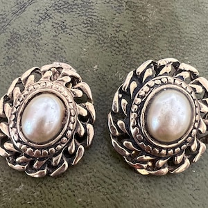 clip on faux pearl earrings