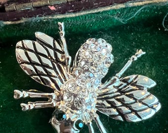 見事な金属とガラスのヴィンテージの虫のブローチ - Etsy 日本