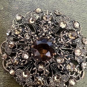metal and glass Czech brooch