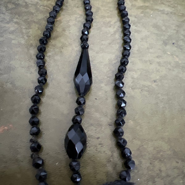 Victorian Whitby jet beads for repair