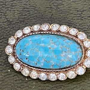 Peking glass and seed pearl brooch