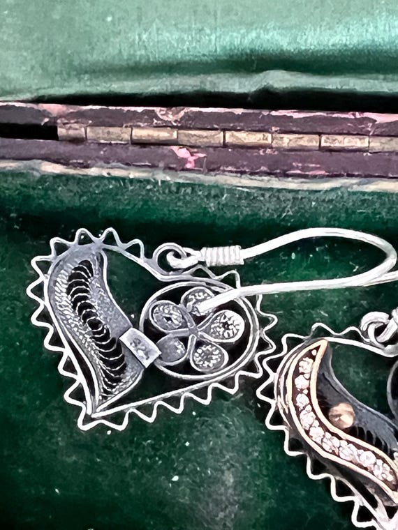 stunning solid silver and glass drop earrings - image 3