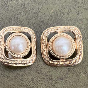 clip on faux pearl earrings
