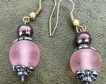 metal and glass earrings