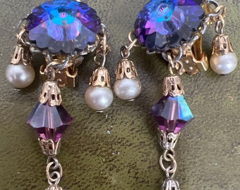 Clip on crystal earrings