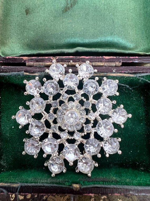 Metal and Diamante Brooch Etsy Ireland