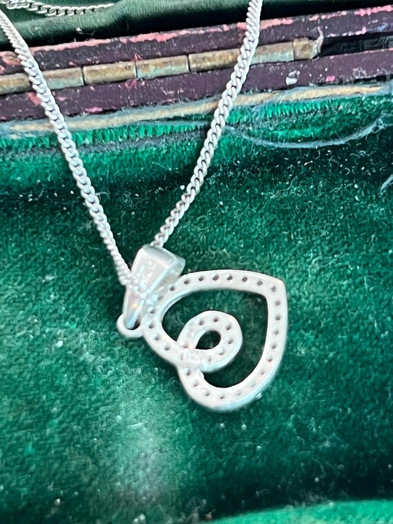 pretty solid silver heart pendant - image 3