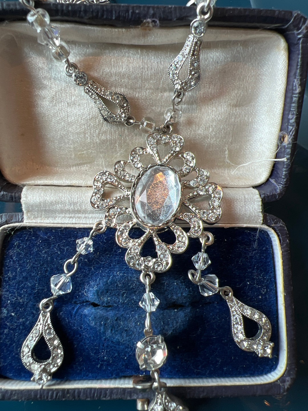 Pretty Crystal Pendant 1960 - Etsy UK