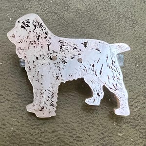 pretty mother of pearl dog brooch