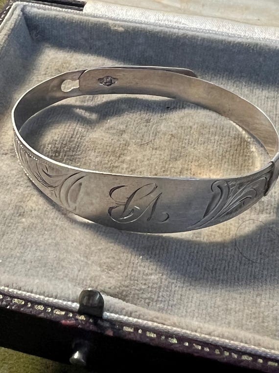 stunning victiruan solid silver adjustable bangle - image 1