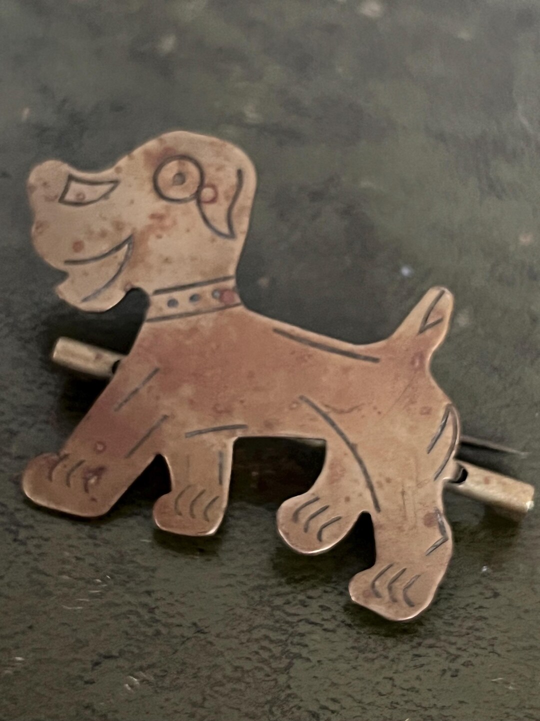 Metal Dog Brooch - Etsy