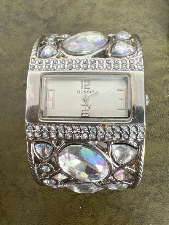 White Gossip watch with silver and crystal face Facet Strass Mother of Pearl Women main image 4
