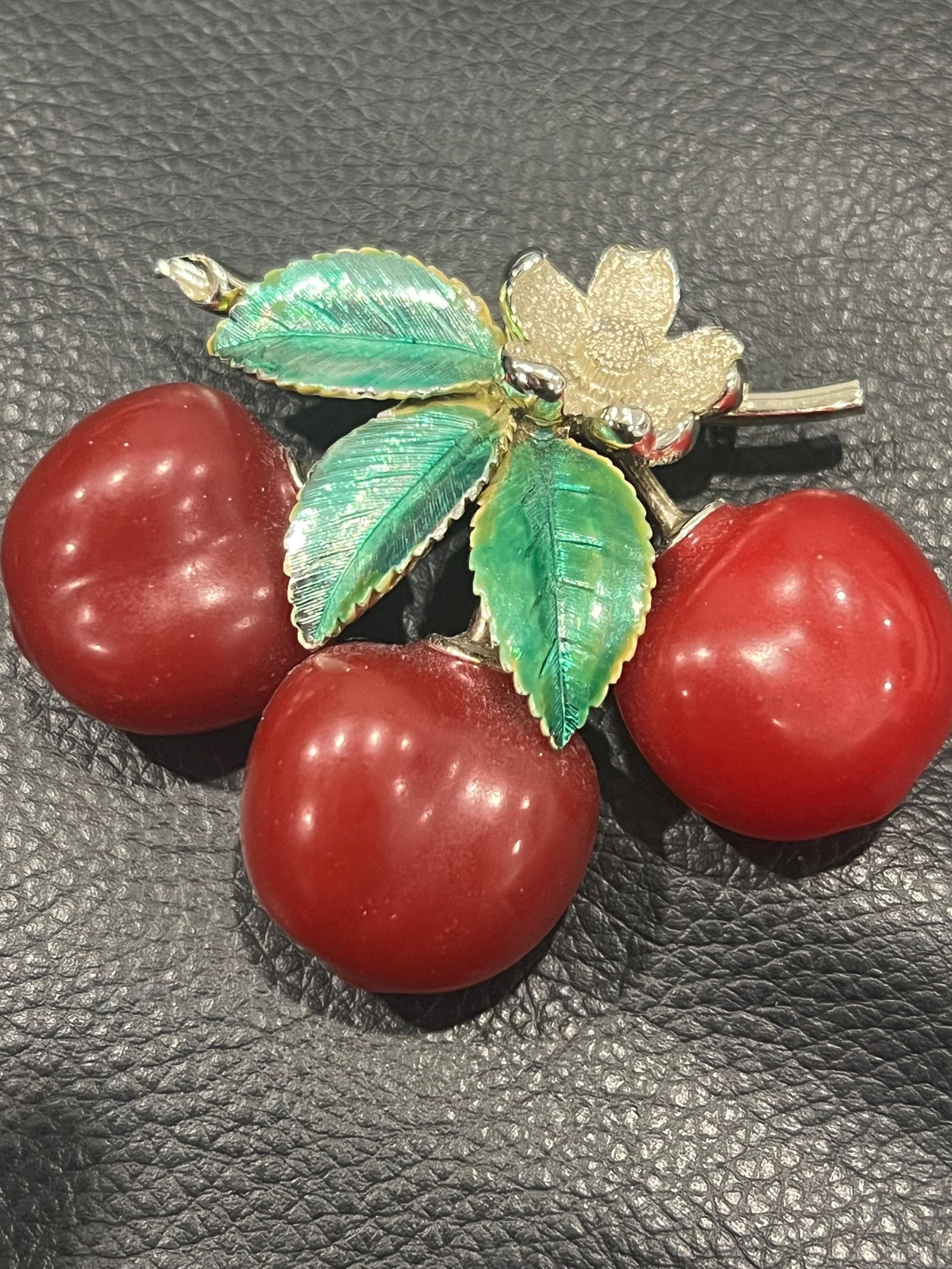 Cherry Brooch - Etsy