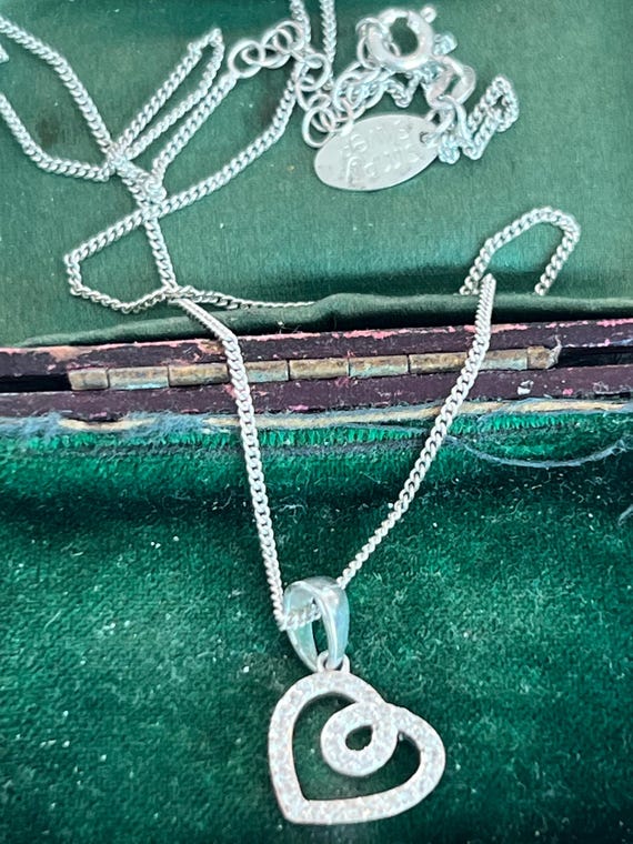 pretty solid silver heart pendant - image 2