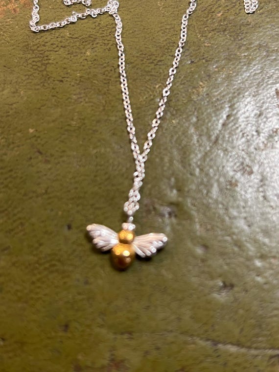 solid silver and enamel bug pendant - image 4