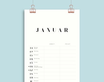 Jahresplaner Nr. 01 /  1 oder 2 Spalten / Single- und/oder Paarkalender / Ab sofort