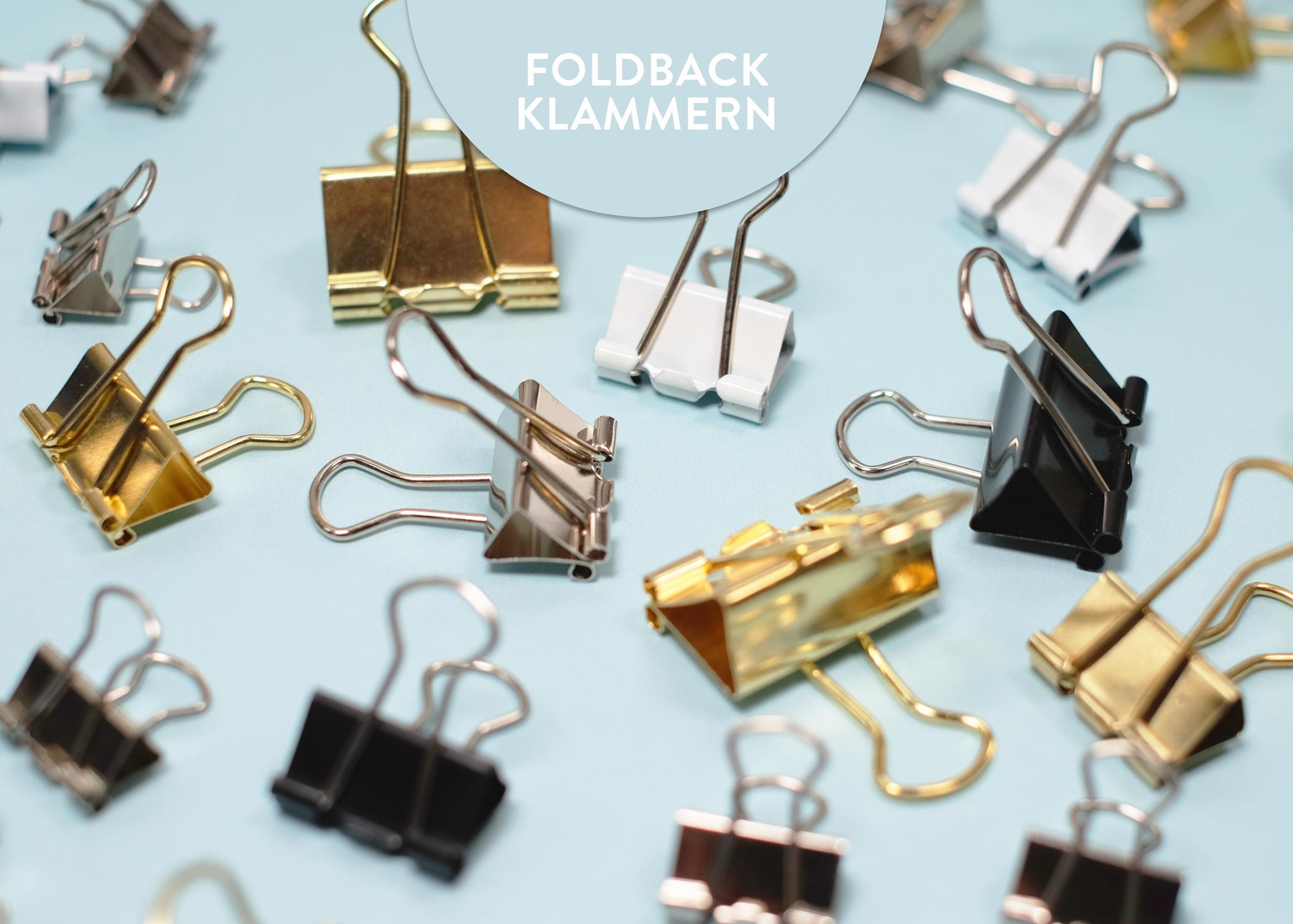 Foldback Clips in Gold, Silver, Black and White various Sizes -  Canada