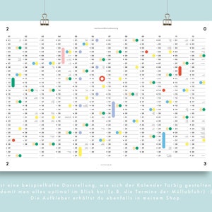 Jahres-Übersicht Nr. 01 / A3 oder A2 Jahresplaner / mit oder ohne Feiertage / Naturpapier Bild 3
