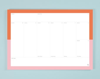 Kalender (No. 20) / Personalisierbarer Wochenplaner mit Daten ab sofort / A4