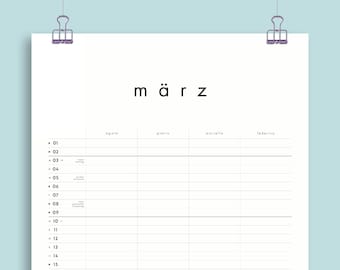 Family Planner No. 04 – A4 • Freely selectable starting month • Minimalist & iconic • Sustainable best-selling calendar in lowercase letters