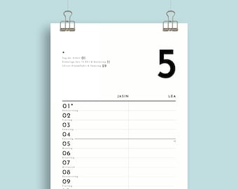 Jahresplaner No. 05 – 1 oder 2 Spalten • modern & lebendig • Designkalender für strukturierte Planung (schmal)