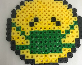 Emoji Face Mask Perler Bead Keychain
