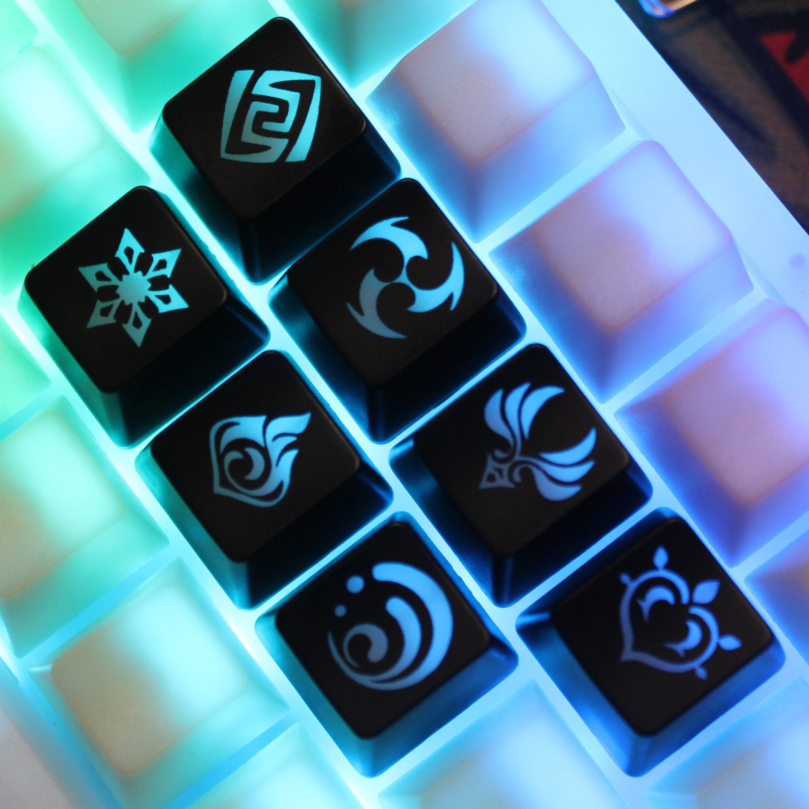 Genshin Impact Keycaps Genshin Impact Elements Keycaps for Etsy Australia