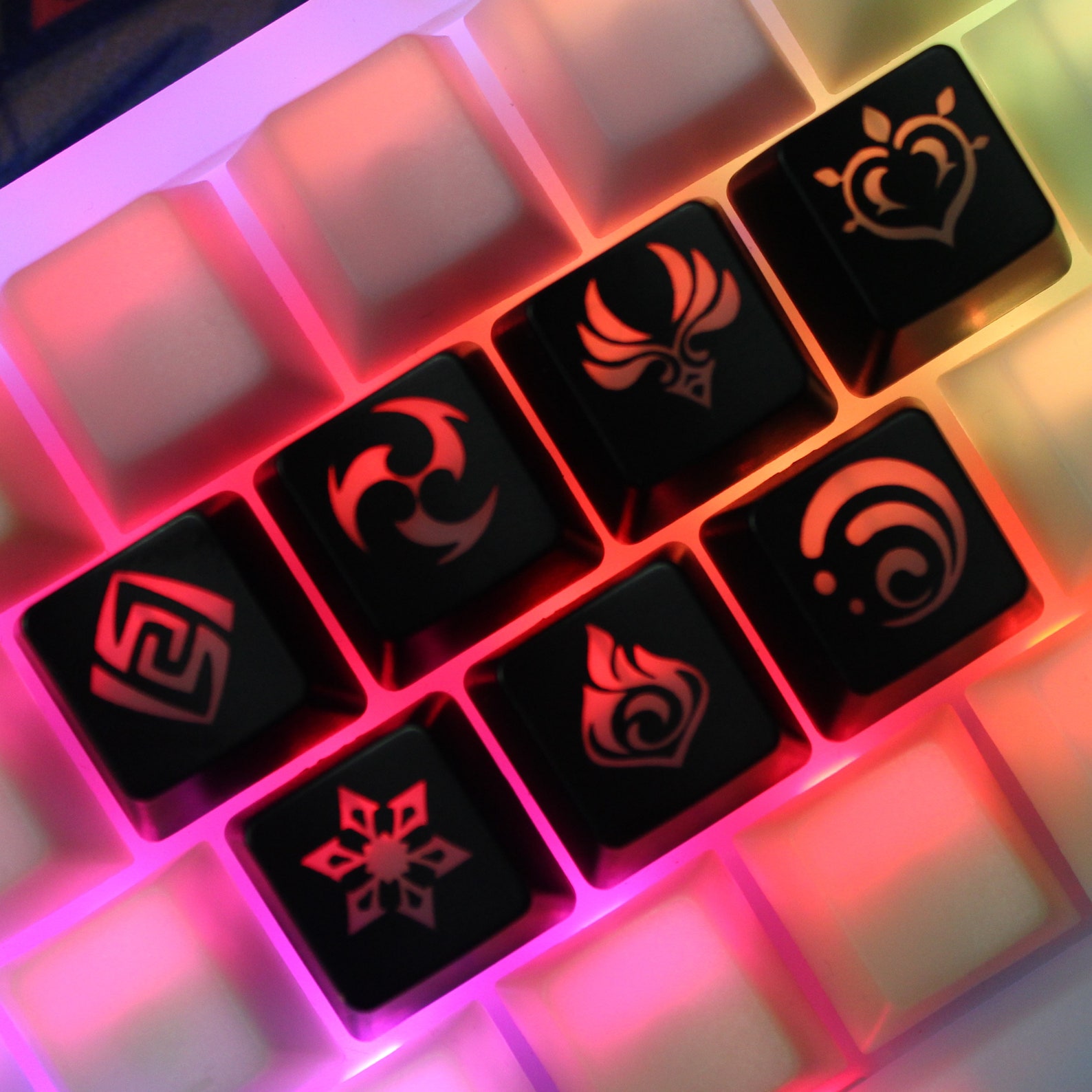 Genshin Impact Keycaps Genshin Impact Elements Keycaps for - Etsy