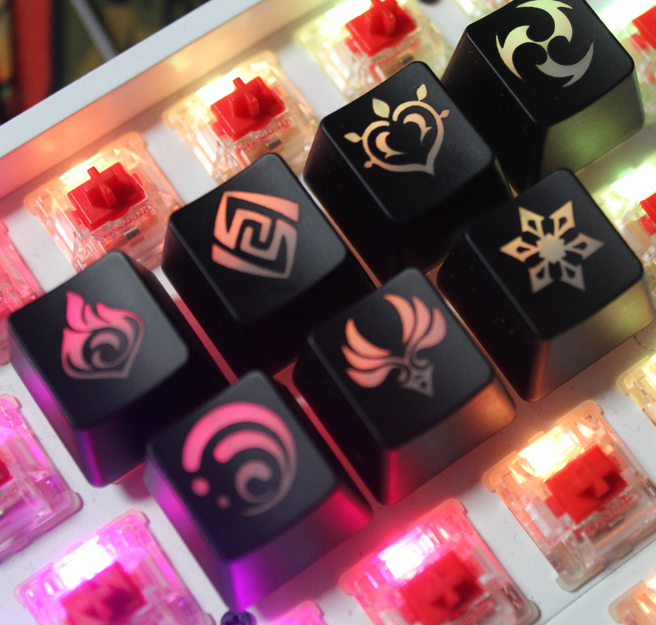 Genshin Impact Keycaps Genshin Impact elements Keycaps for | Etsy