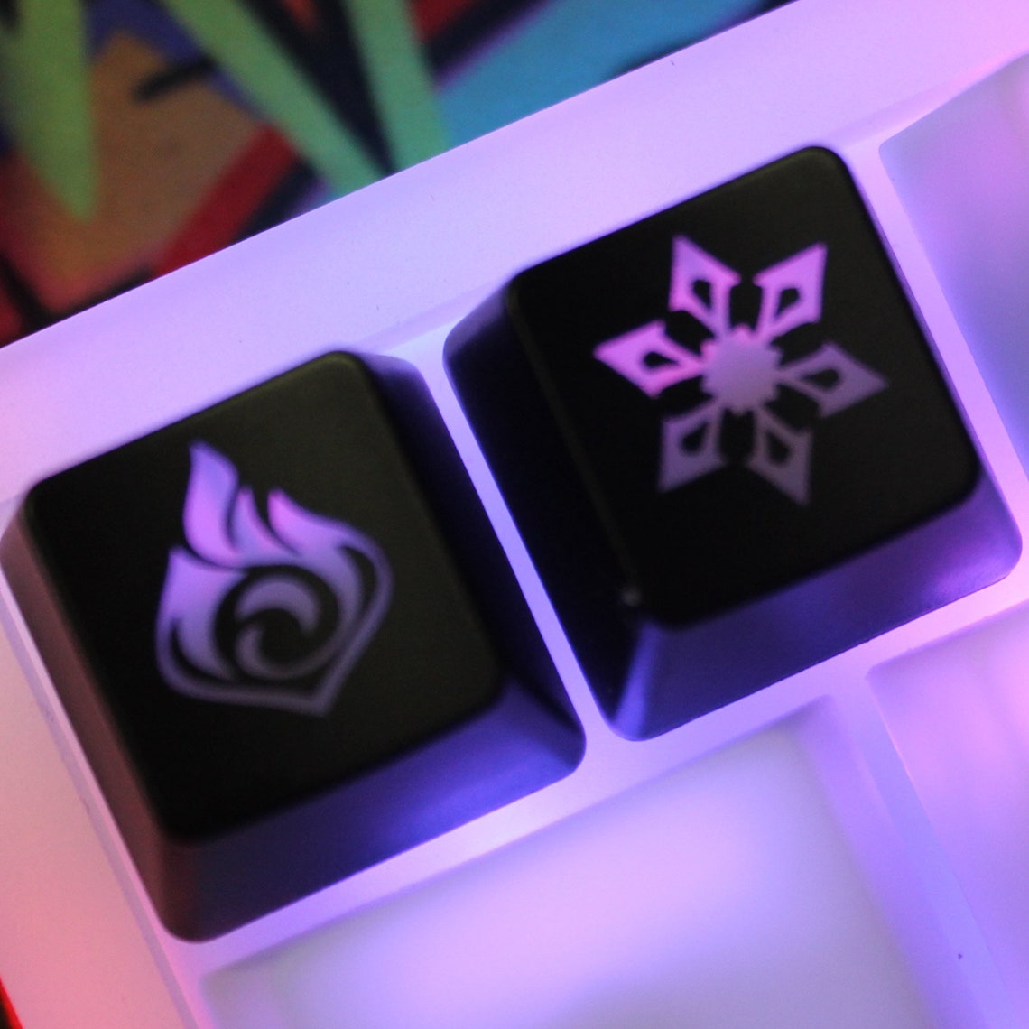 Genshin Impact Keycaps Genshin Impact Elements Keycaps for - Etsy