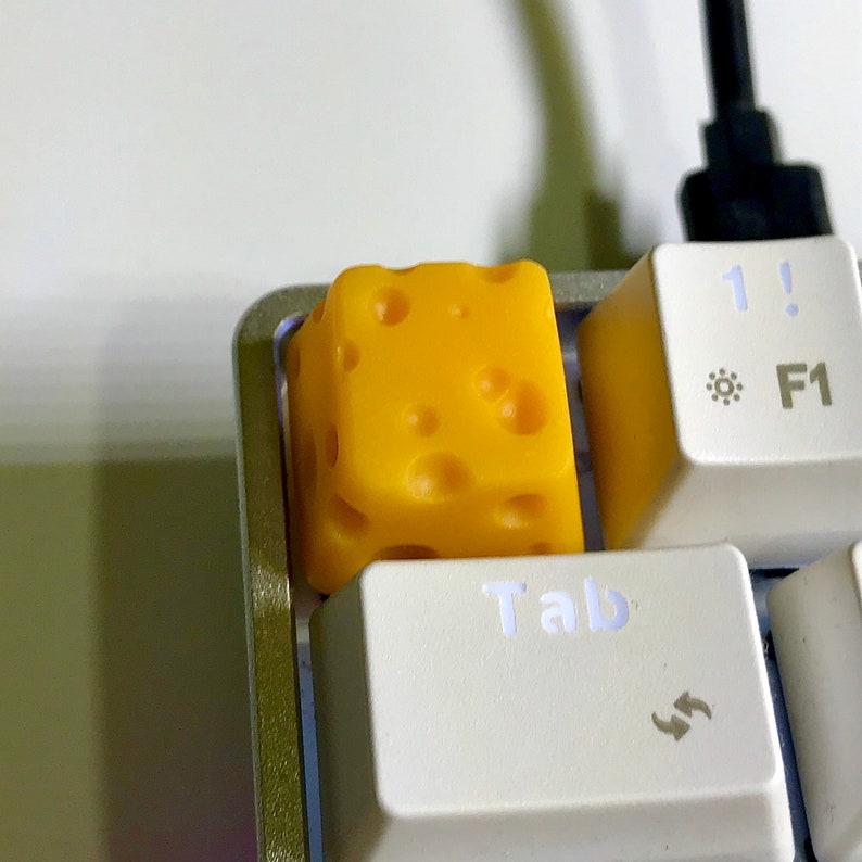 Cheese keycap artisan keycap yellow cheese keycap resin keycap image 4