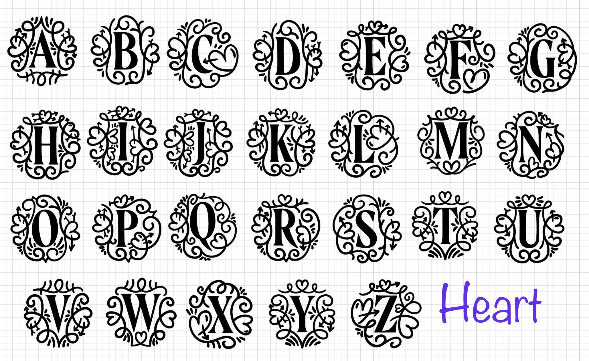 Initial Decal, Single Letter Monogram, Vinyl Initial Sticker 5