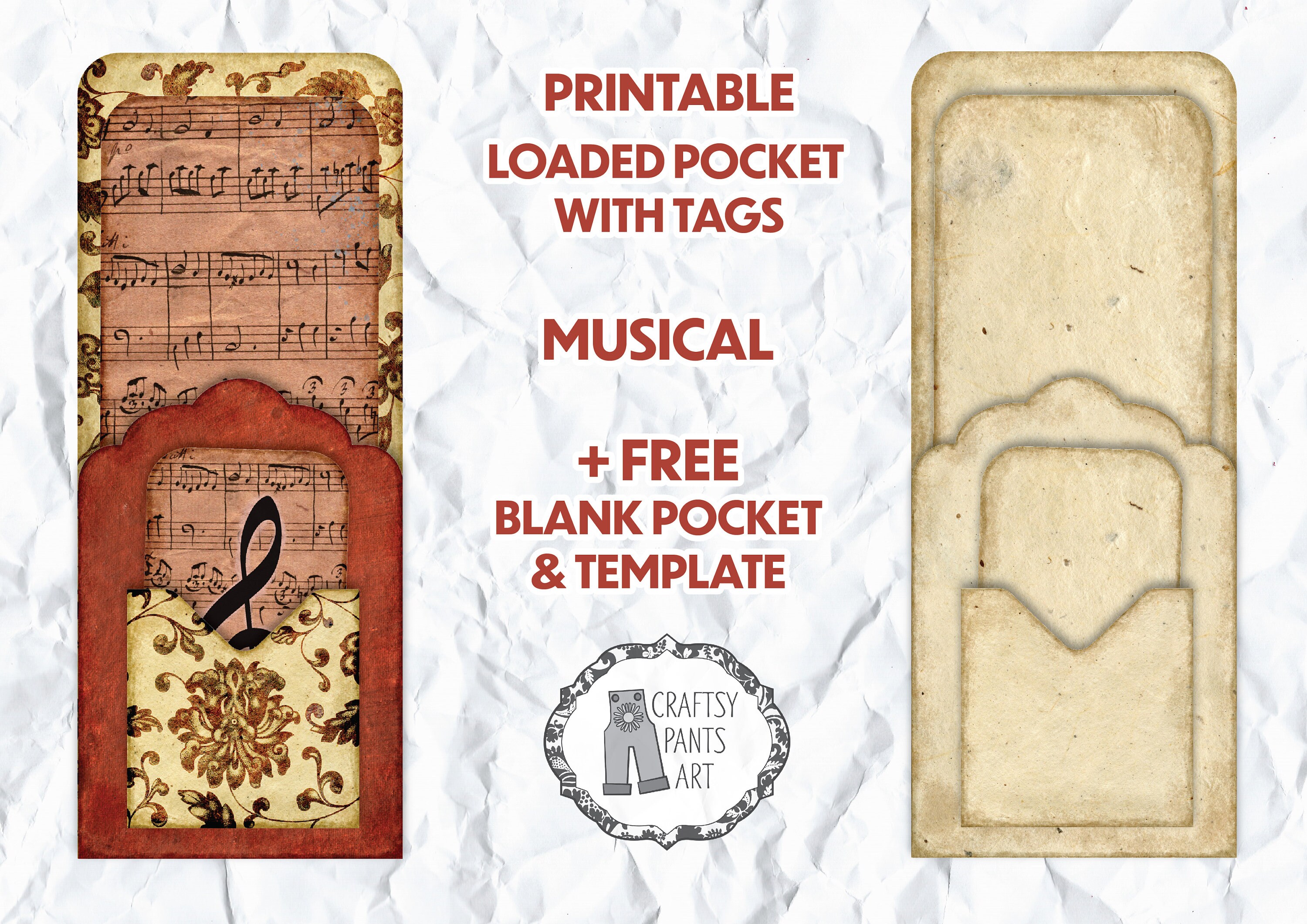 2 Printable Junk Journal Loaded Pocket Tags Loaded Envelope - Etsy UK