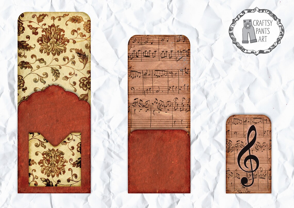 2 Printable Junk Journal Loaded Pocket Tags Loaded Envelope - Etsy UK