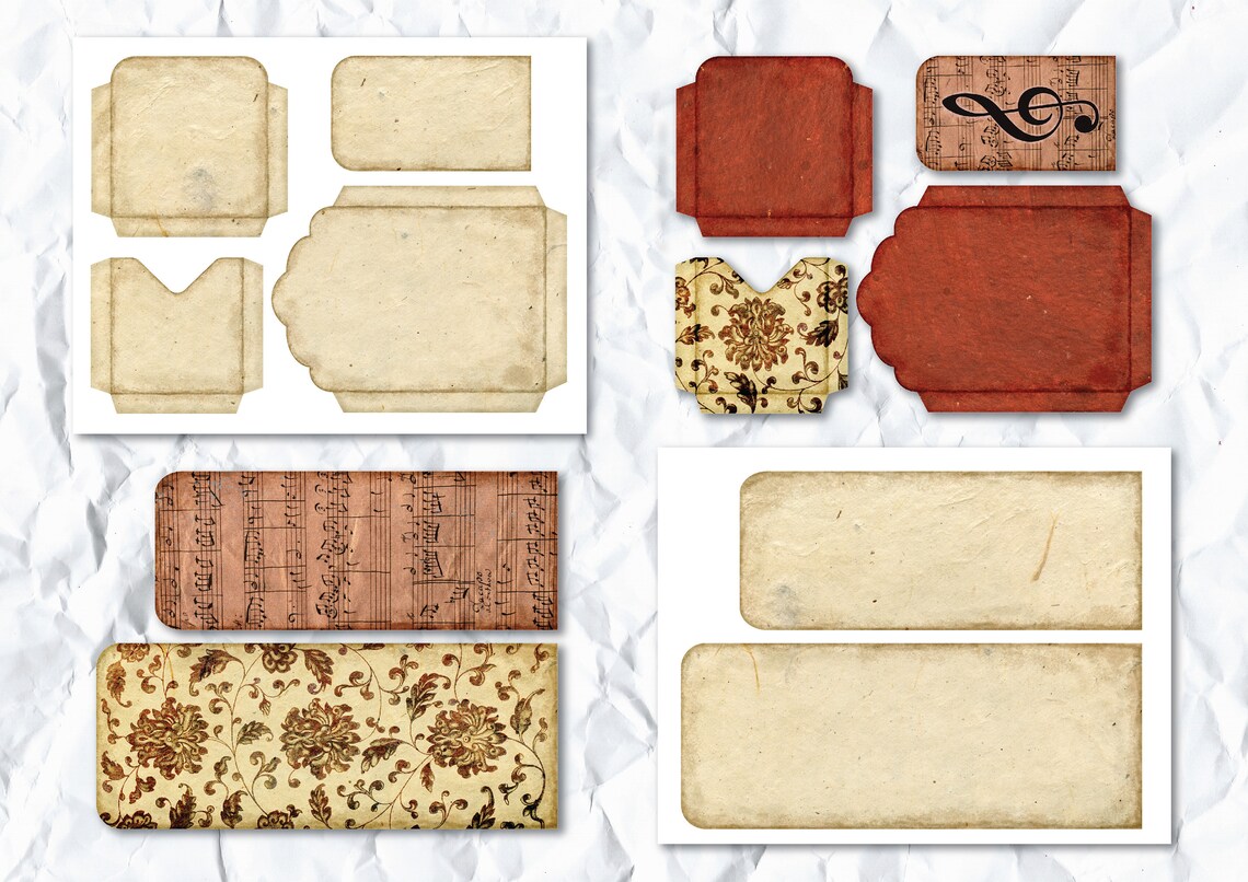 2 Printable Junk Journal Loaded Pocket Tags Loaded Envelope - Etsy UK