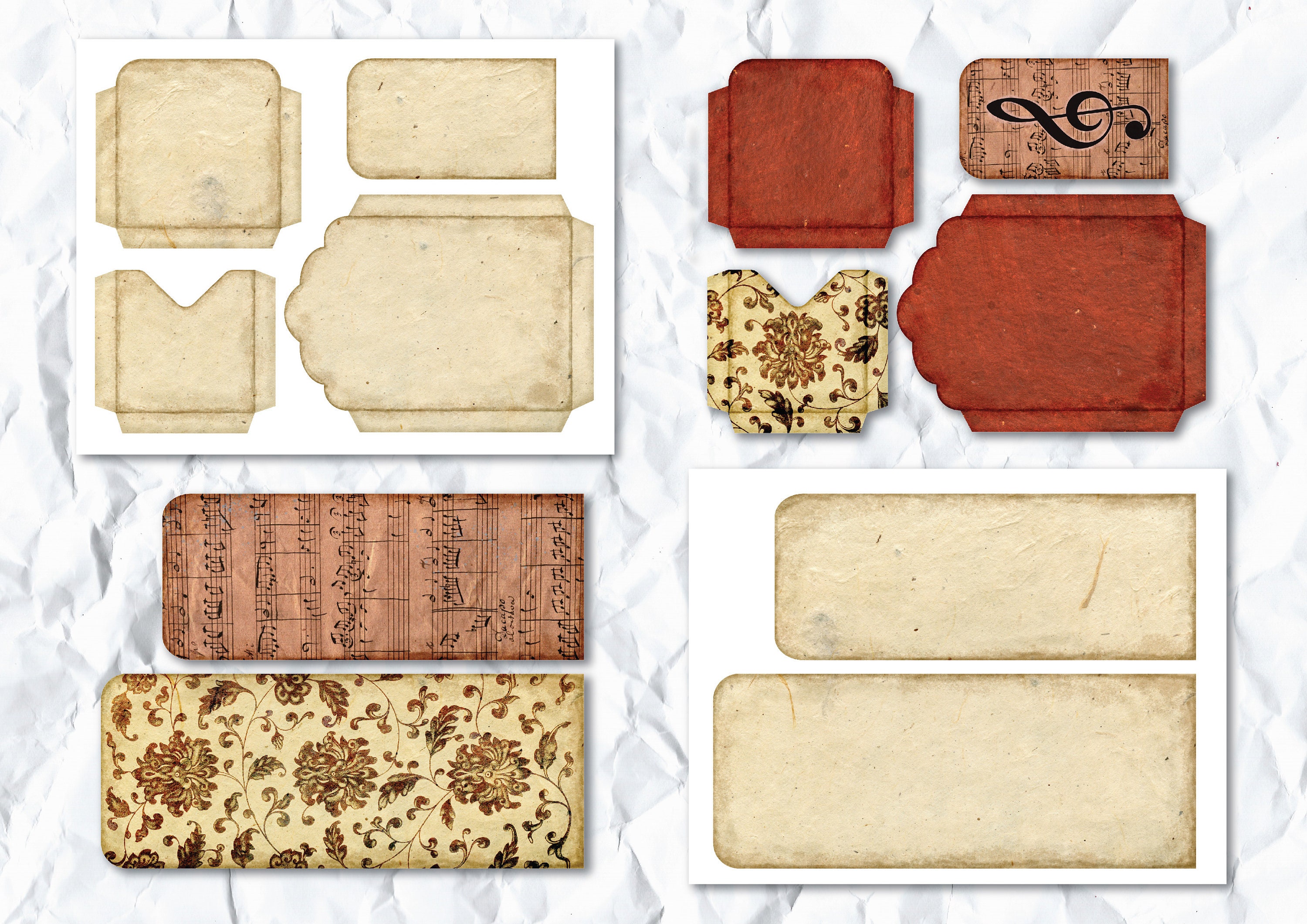 2 Printable Junk Journal Loaded Pocket Tags Loaded Envelope - Etsy UK