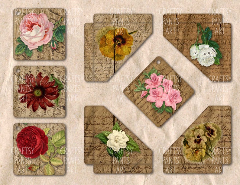 VINTAGE FLOWERS 12 Sheets Massive Printable Junk Journal Etsy