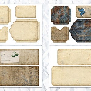 2 Printable Junk Journal Loaded Pocket Tags, Loaded Envelope, Ephemera ...