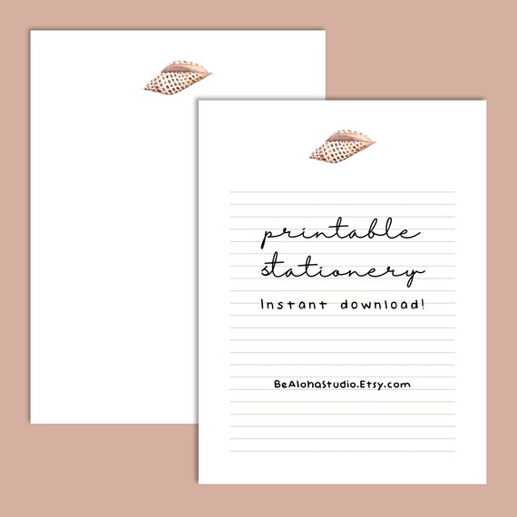Printable Stationery Instant Download Nautical Fish Sea | Etsy